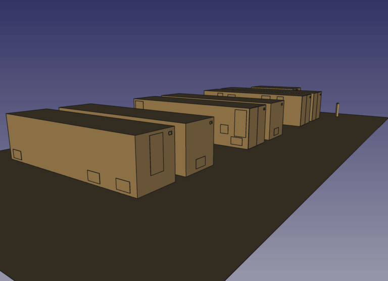 3D Skizze Container Aufstellung