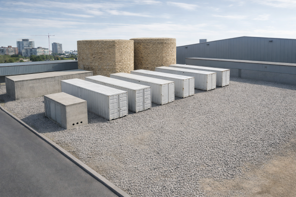 Rendering der Containeraufstellung